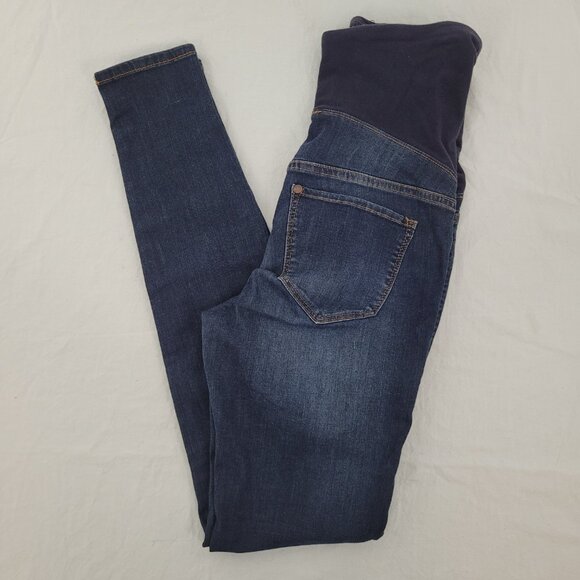 H&M &Denim Maternity Jeans Mama Super Skinny High Rib Medium Wash Women's 6 - Picture 3 of 16